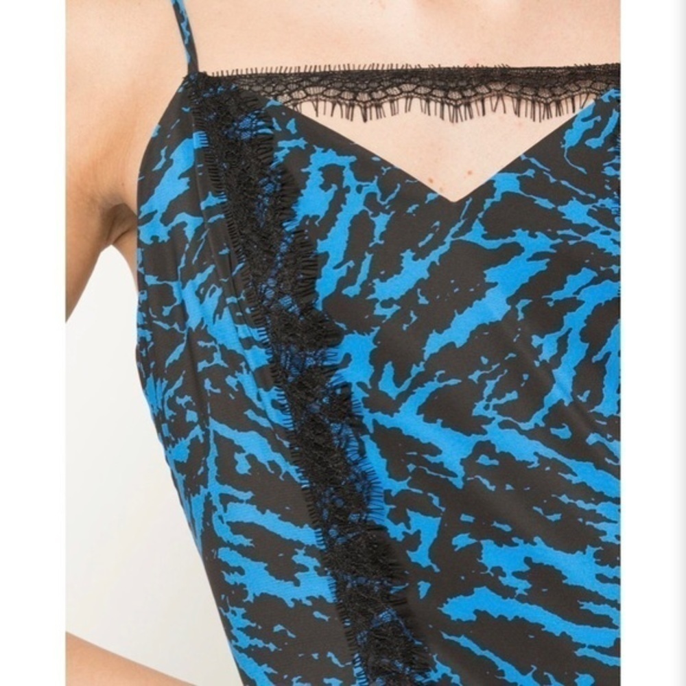 JASON WU Zebra Print Lace Trim Asymmetric Dress - Picture 3 of 14